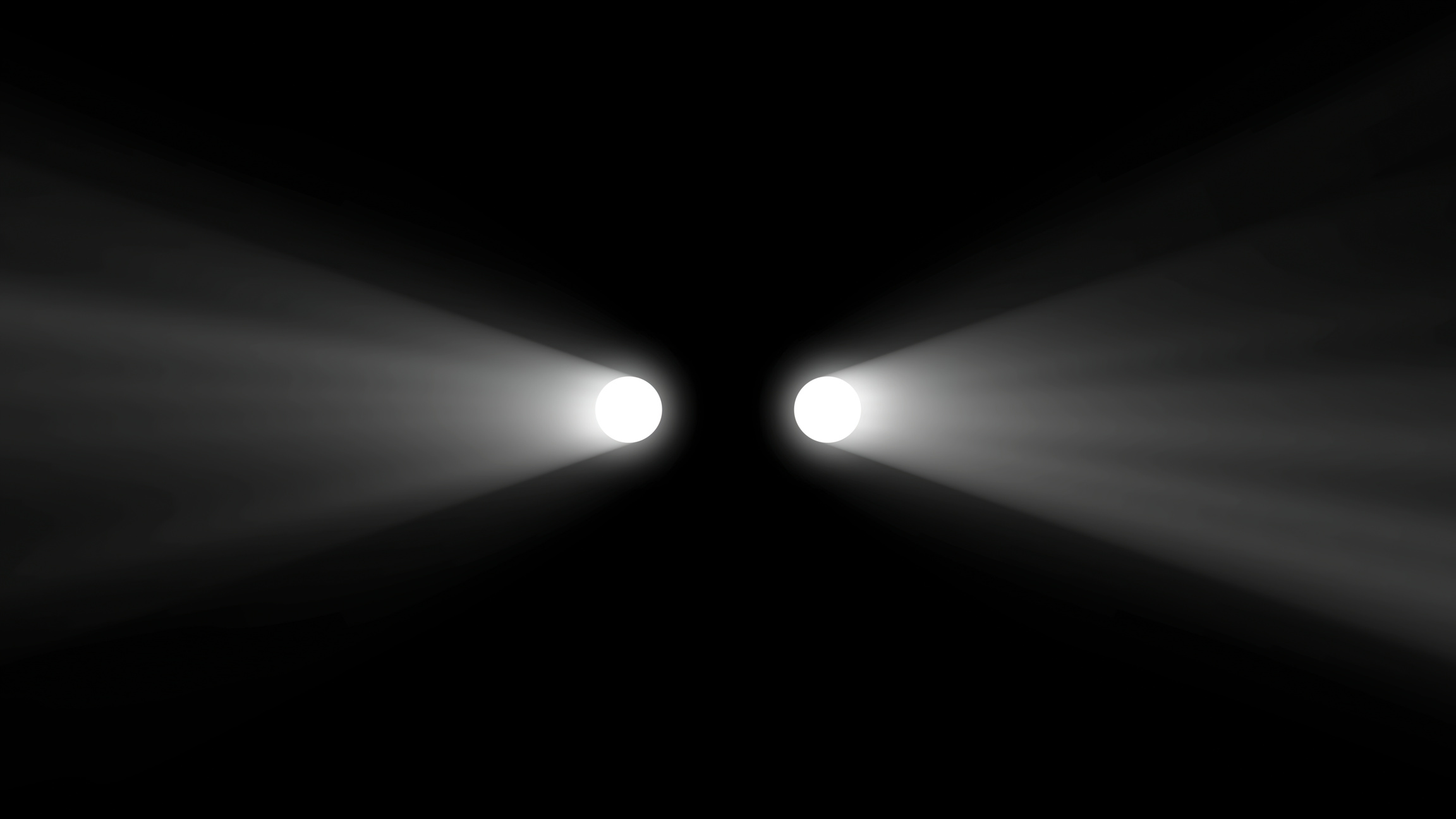 Silhouette of Car with Headlights on Black Background. Car Headlights Ray Beam Isolated. Light Car